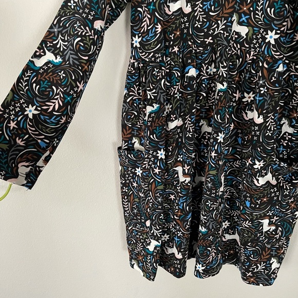HANNA ANDERSSON BLACK UNICORN DRESS WITH POCKETS - Picture 2 of 5